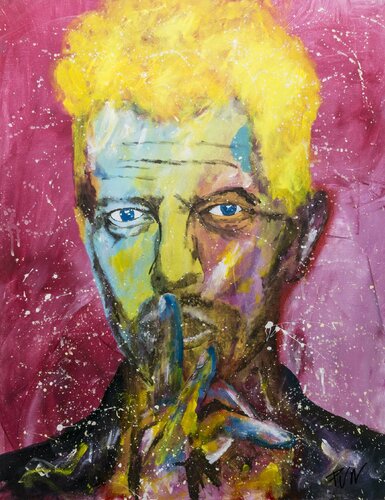 David Bowie Pop Art Portrait van Carlos Pun, Schilderij te koop op Singulart