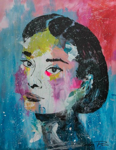 Audrey Hepburn Pop Art Portrait von Carlos Pun, Malerei kaufen auf Singulart