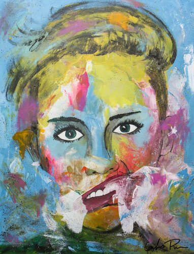Miley Cyrus Pop Art Portrait von Carlos Pun, Malerei kaufen auf Singulart