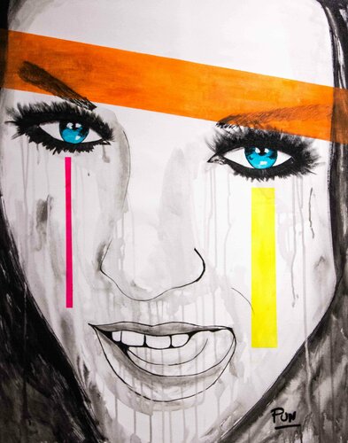 Girl Portrait Untitled 109 - Faces Series van Carlos Pun, Schilderij te koop op Singulart