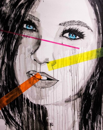 Girl Portrait Untitled 108 - Faces Series di Carlos Pun, Pittura in vendita su Singulart