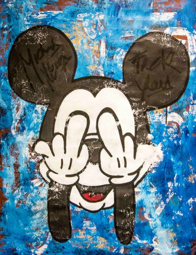 Happy Mickey Mouse F.U. Series di Carlos Pun, Pittura in vendita su Singulart