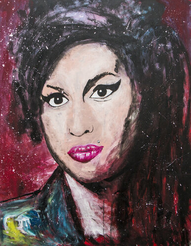 Amy Winehouse Pop Art Portrait di Carlos Pun, Pittura in vendita su Singulart