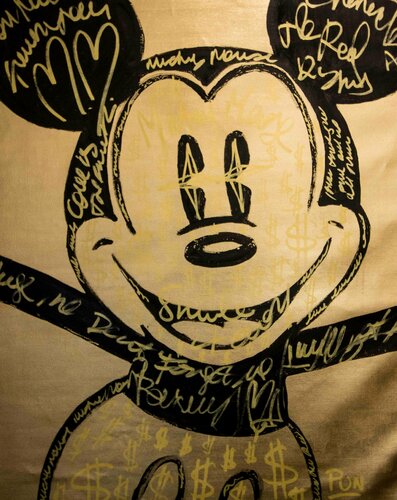 Gold Dollar Happy Mickey Mouse de Carlos Pun, Pintura a la venta en Singulart