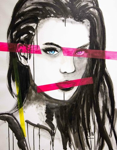Girl Portrait "Untitled 104" Face Series di Carlos Pun, Pittura in vendita su Singulart