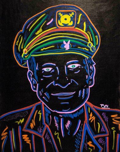 3D Chroma Depth Series Hugh Hefner de Carlos Pun, Pintura a la venta en Singulart