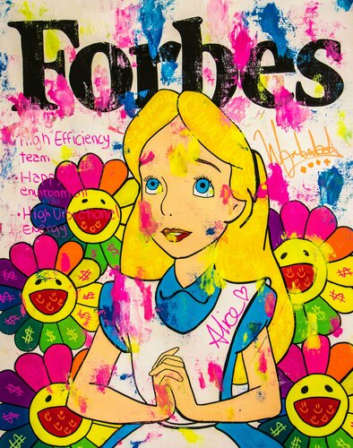Alice on Forbes Magazine di Carlos Pun, Pittura in vendita su Singulart