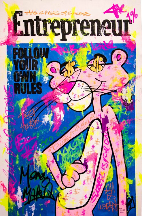 Entrepreneur Magazine ft. Pink Panther - Street Art Carlos Pun
