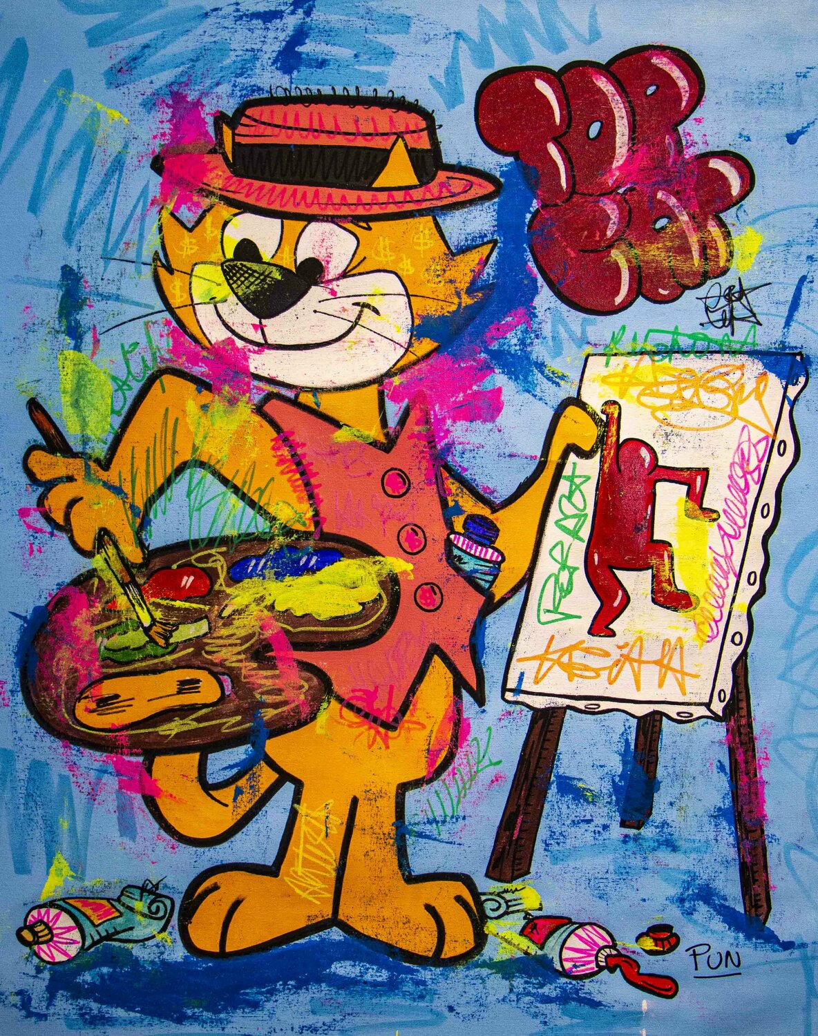 Keith Haring on canvas painted by Top Cat Carlos Pun