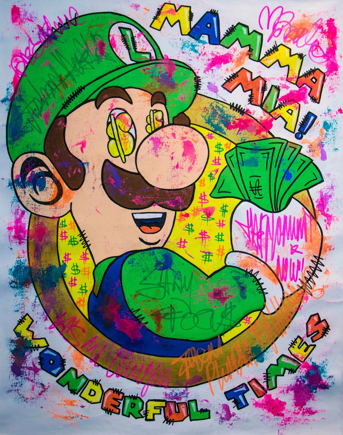 Mamma Mia ! Wonderful times ft. Luigi Bros Carlos Pun Originalgemälde zu verkaufen