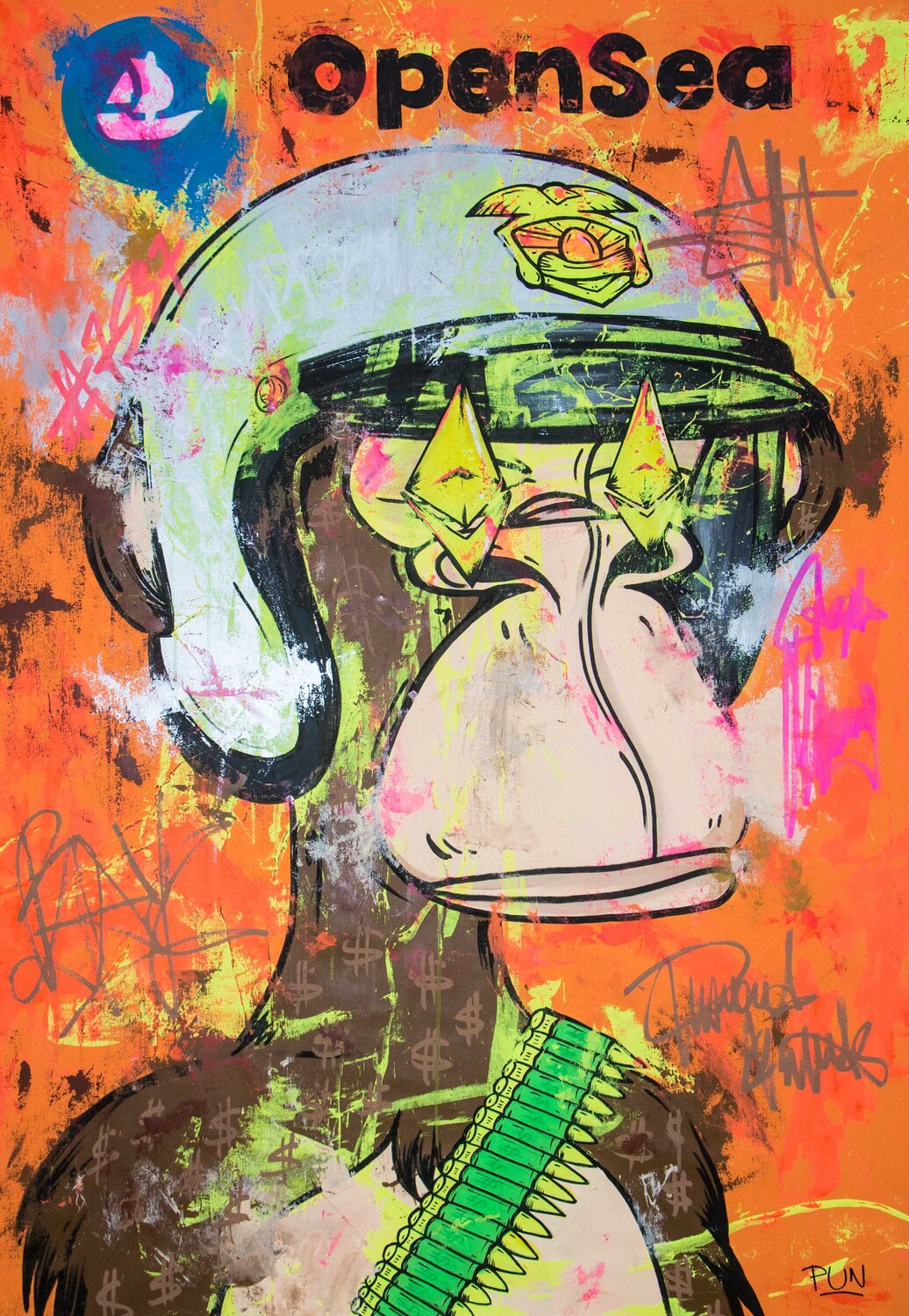 Bored Ape Yacht Club #7537 bayc Carlos Pun Original painting for sale