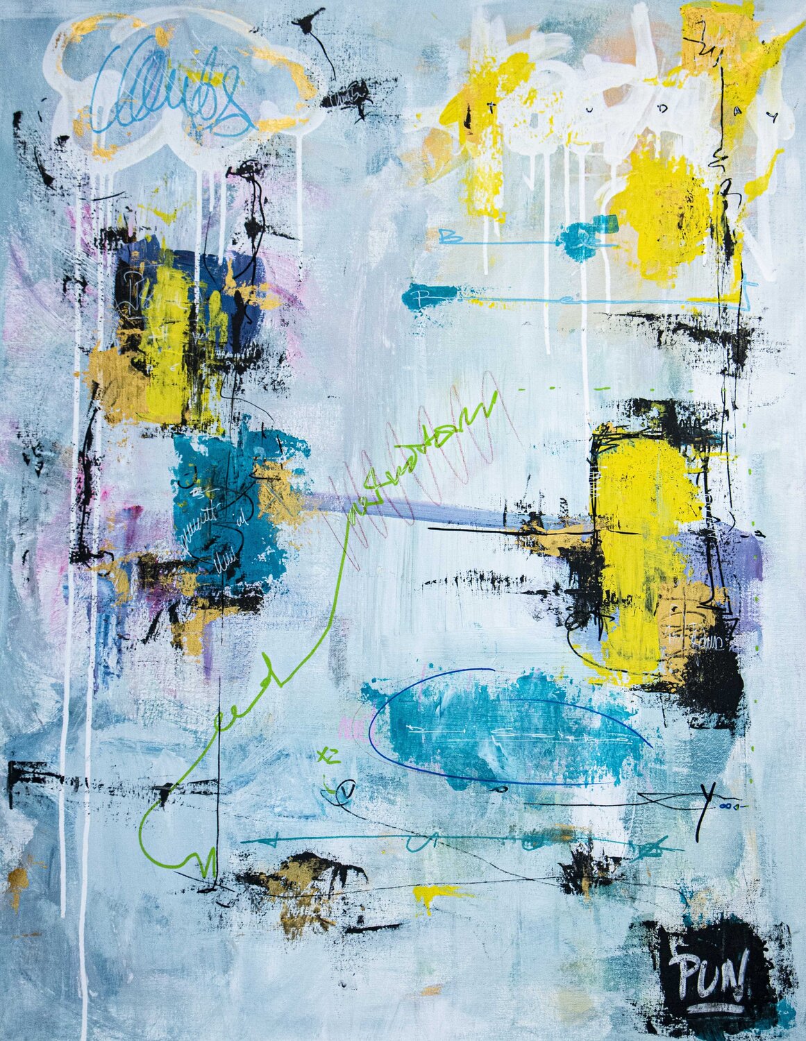 You dont need motivation you need discipline - abstract series Carlos Pun Originalgemälde zu verkaufen