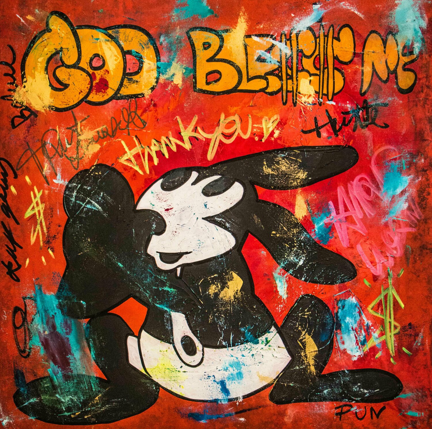 Thank you God ft. Oswald the Lucky Rabbit Carlos Pun Originalgemälde zu verkaufen