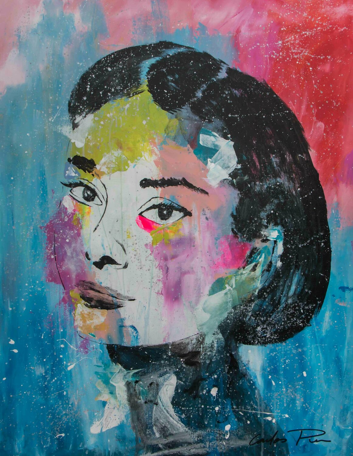 Audrey Hepburn Pop Art Portrait Carlos Pun