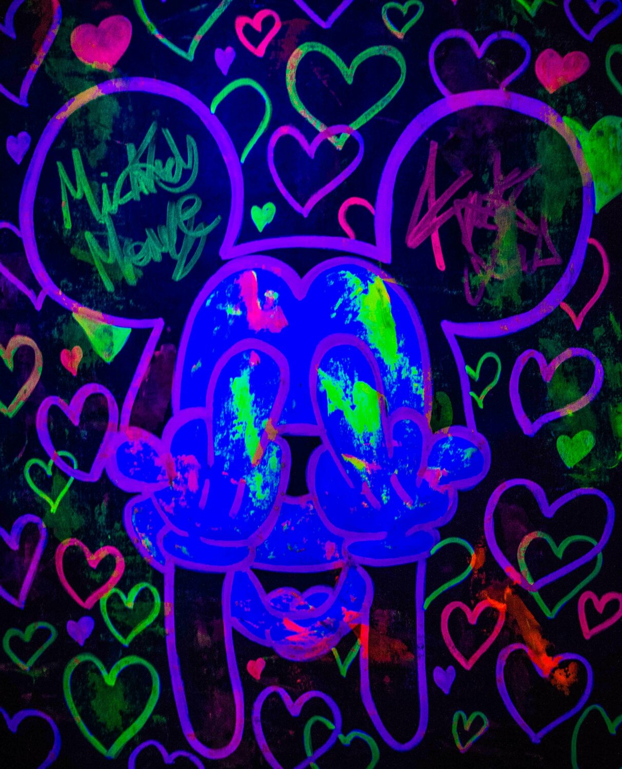 Neon Hearts Mickey Mouse F.U. Series Carlos Pun