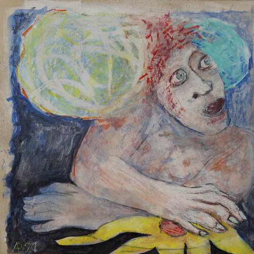 Mann mit Blume van Anna Bieler, Werk op papier te koop op Singulart