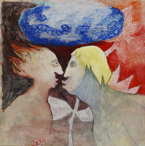 Paar mit Blume by Anna Bieler, Work on Paper for Sale on Singulart