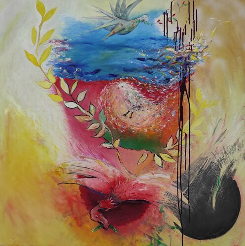 Auf der Suche nach Frieden van Anna Bieler, Schilderij te koop op Singulart