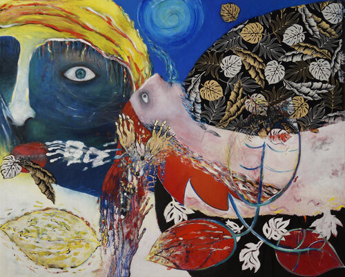 Der blaue Mond von Anna Bieler, Malerei kaufen auf Singulart