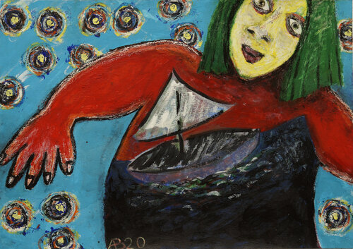 Die erstaunte Künstlerin by Anna Bieler, Work on Paper for Sale on Singulart