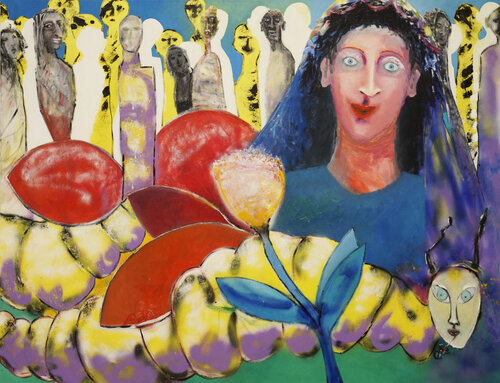 Idioten in wundersamer Welt di Anna Bieler, Pittura in vendita su Singulart