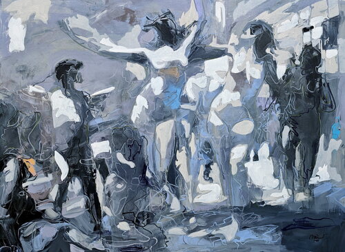 Happy people van Daniel Bulimar Henciu, Schilderij te koop op Singulart