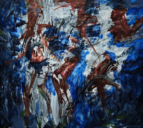 Meeting with the surface van Daniel Bulimar Henciu, Schilderij te koop op Singulart