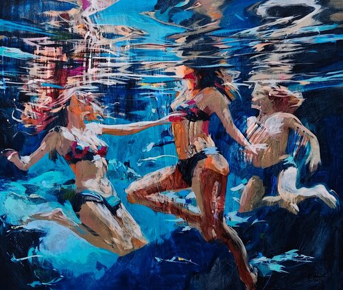 Beneath the Waves by Daniel Bulimar Henciu, Painting for Sale on Singulart