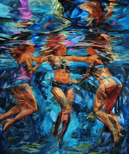In the calm of the evening van Daniel Bulimar Henciu, Schilderij te koop op Singulart