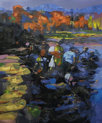 Fishermen van Daniel Bulimar Henciu, Schilderij te koop op Singulart