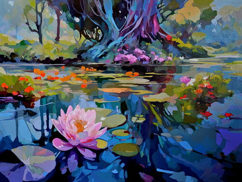 From the garden of dreams di Daniel Bulimar Henciu, Pittura in vendita su Singulart