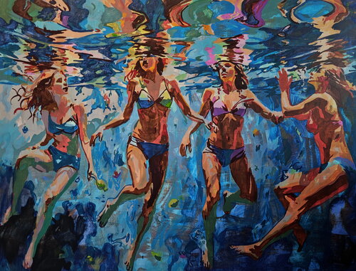 Blue Shards di Daniel Bulimar Henciu, Pittura in vendita su Singulart