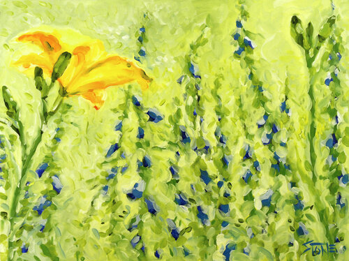 Orange Lily With Bells von Bill Stone, Malerei kaufen auf Singulart
