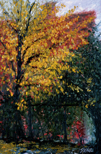 Tree and Fence Paulina van Bill Stone, Schilderij te koop op Singulart