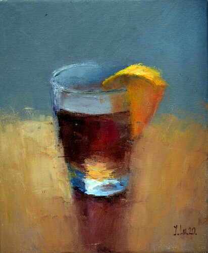 Hot mulled wine with a slice of orange van Elena Lukina, Schilderij te koop op Singulart