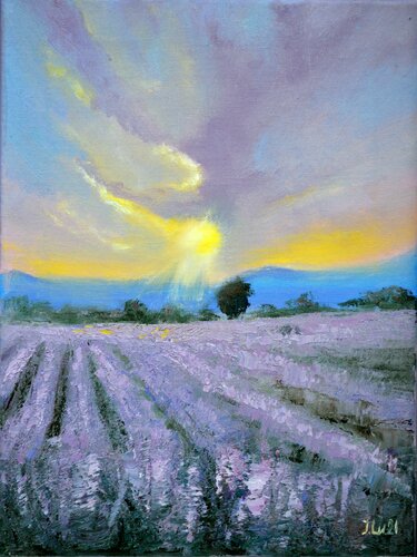 Lavender evening von Elena Lukina, Malerei kaufen auf Singulart