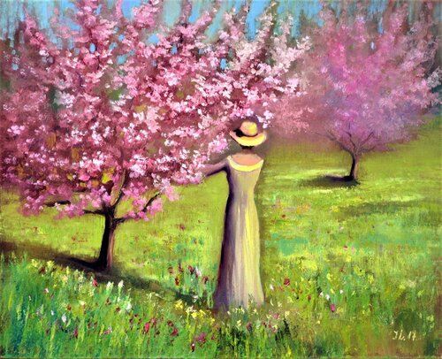 Сherry orchard van Elena Lukina, Schilderij te koop op Singulart