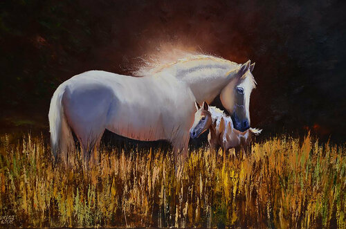 Under the sun with mother von Elena Lukina, Malerei kaufen auf Singulart