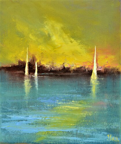 The ghost of the city van Elena Lukina, Schilderij te koop op Singulart