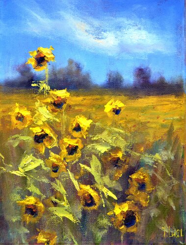 Sunny flowers 3D di Elena Lukina, Pittura in vendita su Singulart