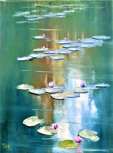 Lily pond van Elena Lukina, Schilderij te koop op Singulart