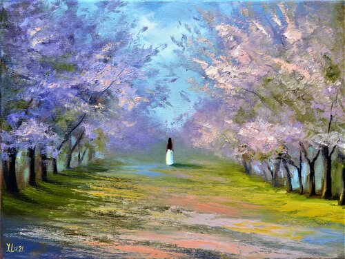 Spring alley van Elena Lukina, Schilderij te koop op Singulart
