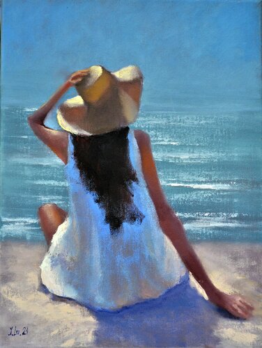 Summer, sea, beach van Elena Lukina, Schilderij te koop op Singulart