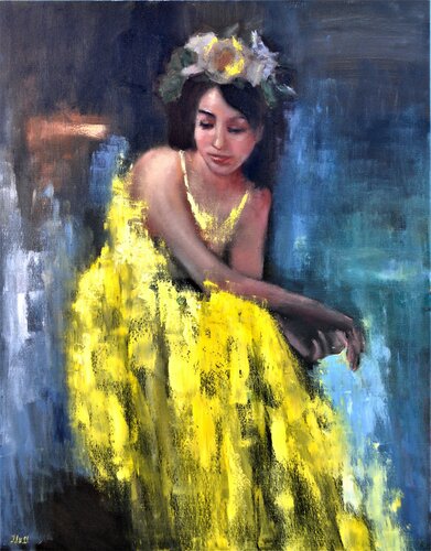 The Alchemic Glow: Couture of Light de Elena Lukina, Pintura a la venta en Singulart