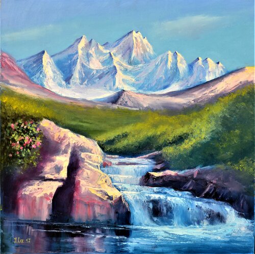Mountain river von Elena Lukina, Malerei kaufen auf Singulart