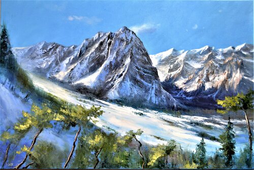 Ski slope von Elena Lukina, Malerei kaufen auf Singulart