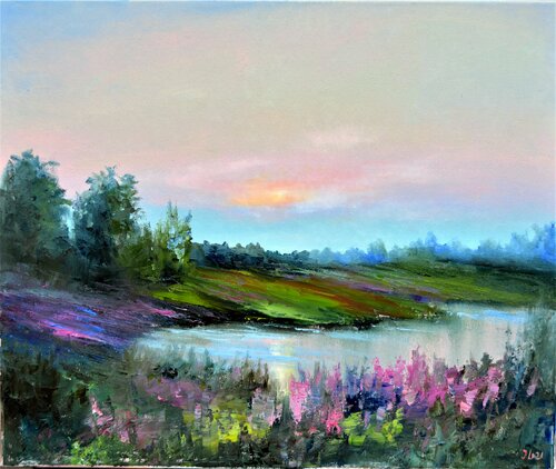 Lavender coast von Elena Lukina, Malerei kaufen auf Singulart