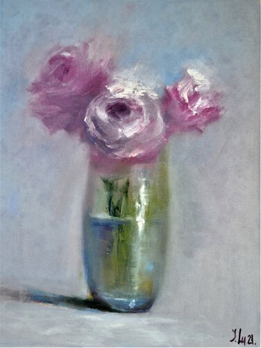 Winter roses von Elena Lukina, Malerei kaufen auf Singulart