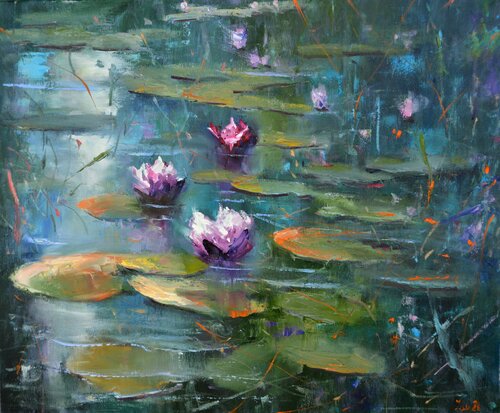 Water lilies di Elena Lukina, Pittura in vendita su Singulart