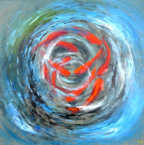 Koi fish di Elena Lukina, Pittura in vendita su Singulart